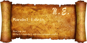 Mandel Edvin névjegykártya